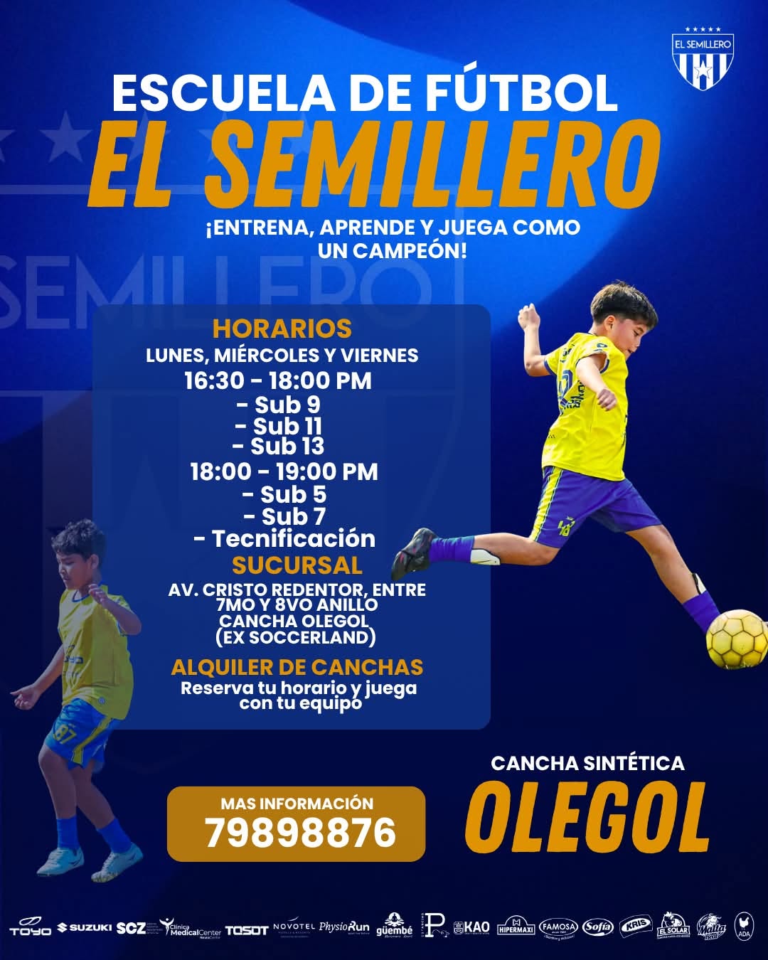 Horarios, categorías y ubicación de la sucursal Olégol de El Semillero